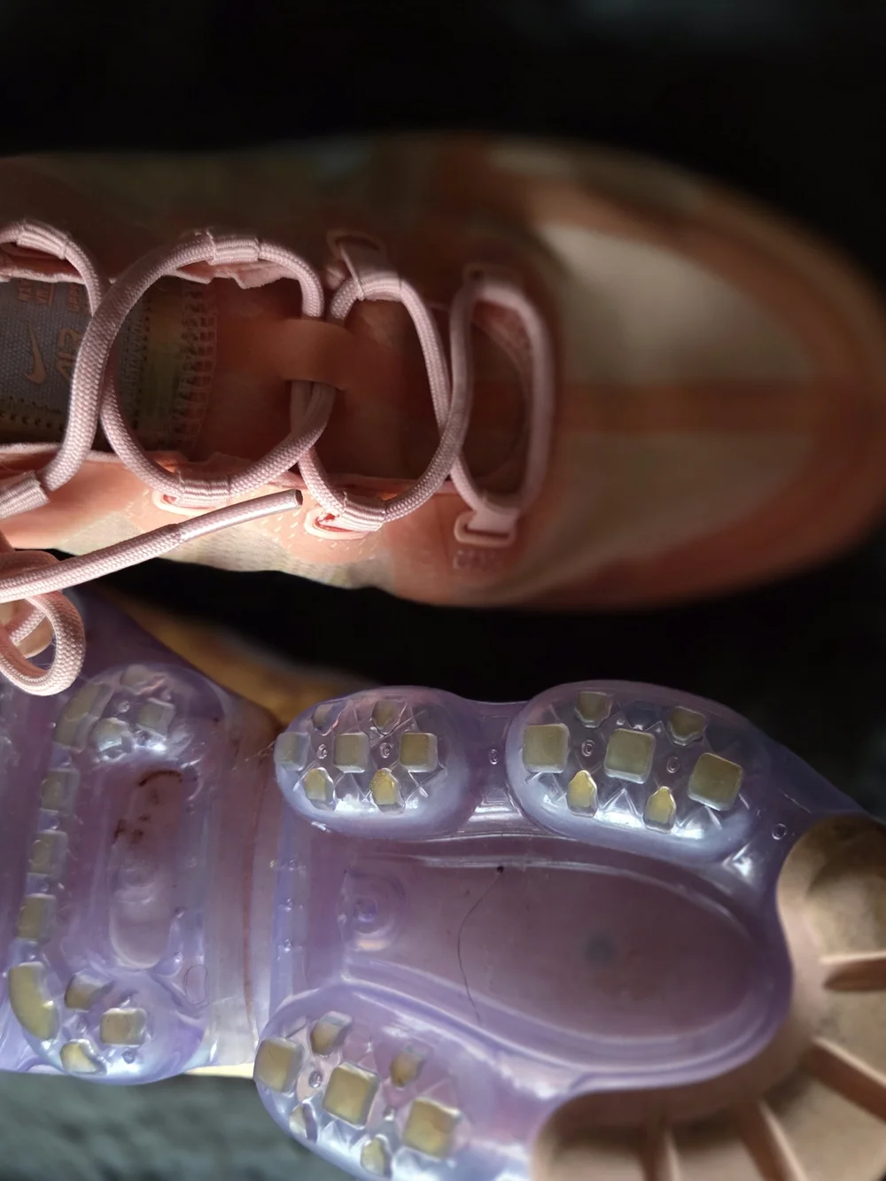 Nike Coral Pink and Purple VaporMax Sneakers